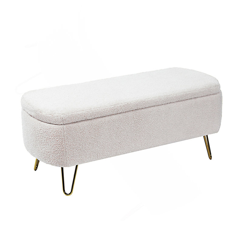 Storage Ottoman Bench, End Of Bed Bench, Entryway Bench With Storage, Ivory