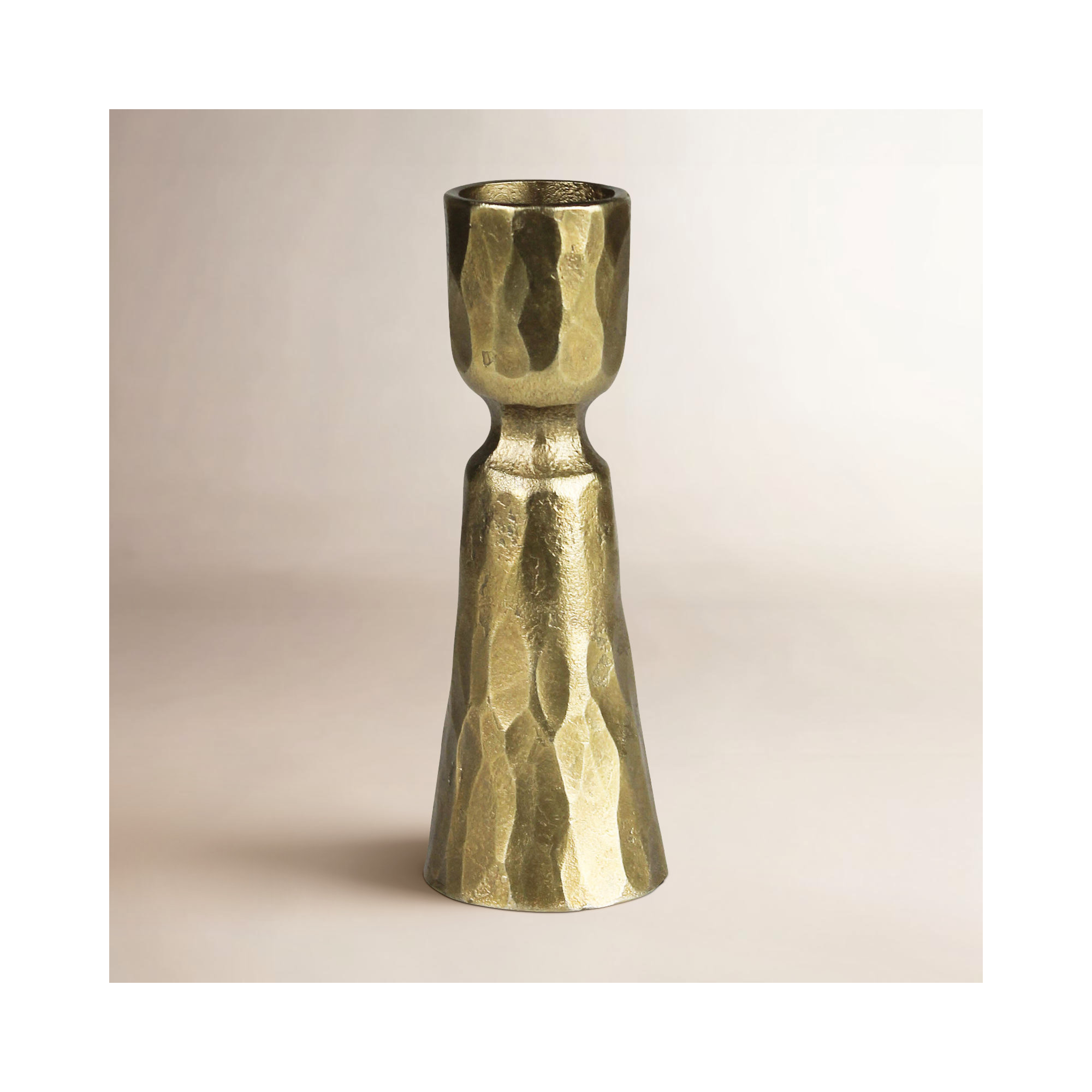 Brass Tabletop Candlestick, 4.25" H x 1.5" W x 1.5" D
