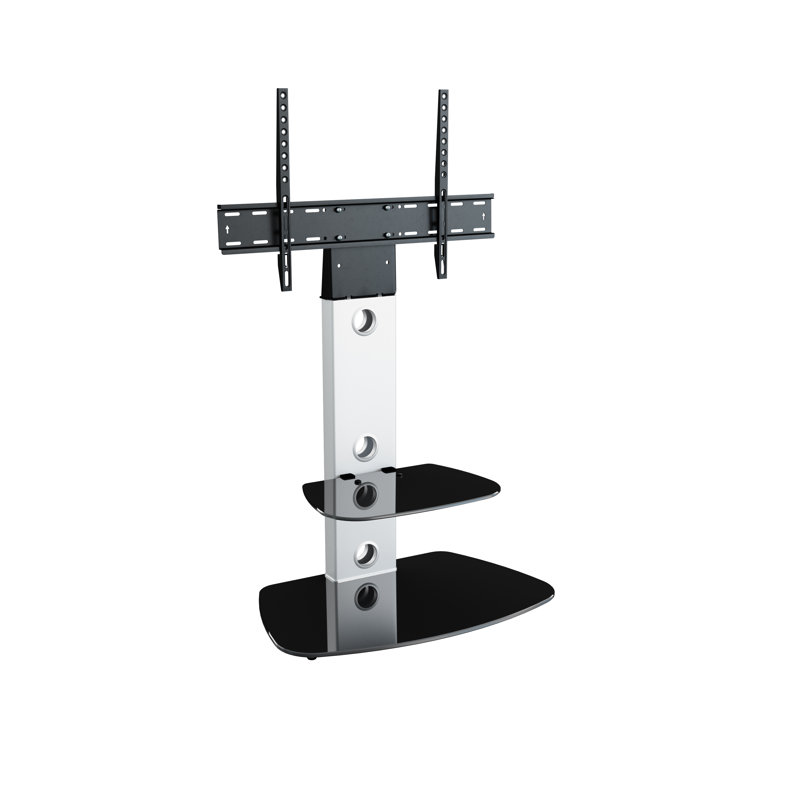 Sissinnguaq Unfinished TV Stand for TVs up to 65", Silver/Black