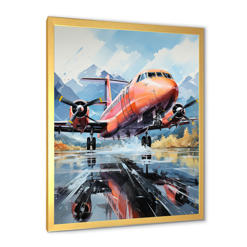 Engines Roaring Flight Takeoff sur impression sur toile, H 40 po x l 30 po x P 1,5 po, Encadrement doré
