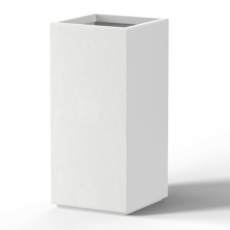 Kalil Handmade Planter Box, 24" H x 11.5" W x 11.5" D, Crisp White