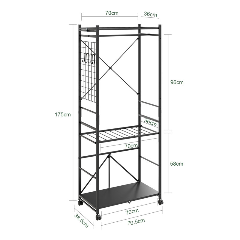 70.5 cm Rolling Clothes Rack
