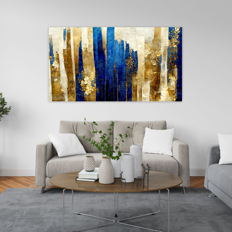 Stripe Panorama Acrylic Print, Gold Framed, 24" H x 36" W x 1" D