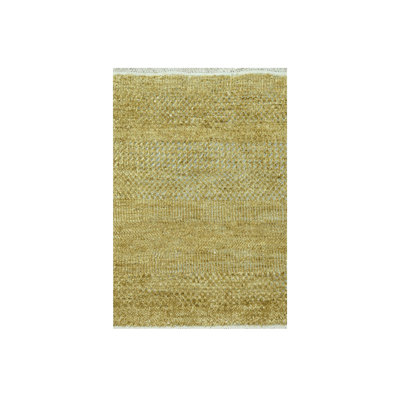 2'x2' Honey Brown, Modern Grass Design, Wool and Silk, Hand Knotted, Denser Weave, Tone on Tone, Lush and Plush, Sample, Mat, Square, Oriental Rug