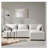 Modern Modular Ottoman with Performance Fabric
