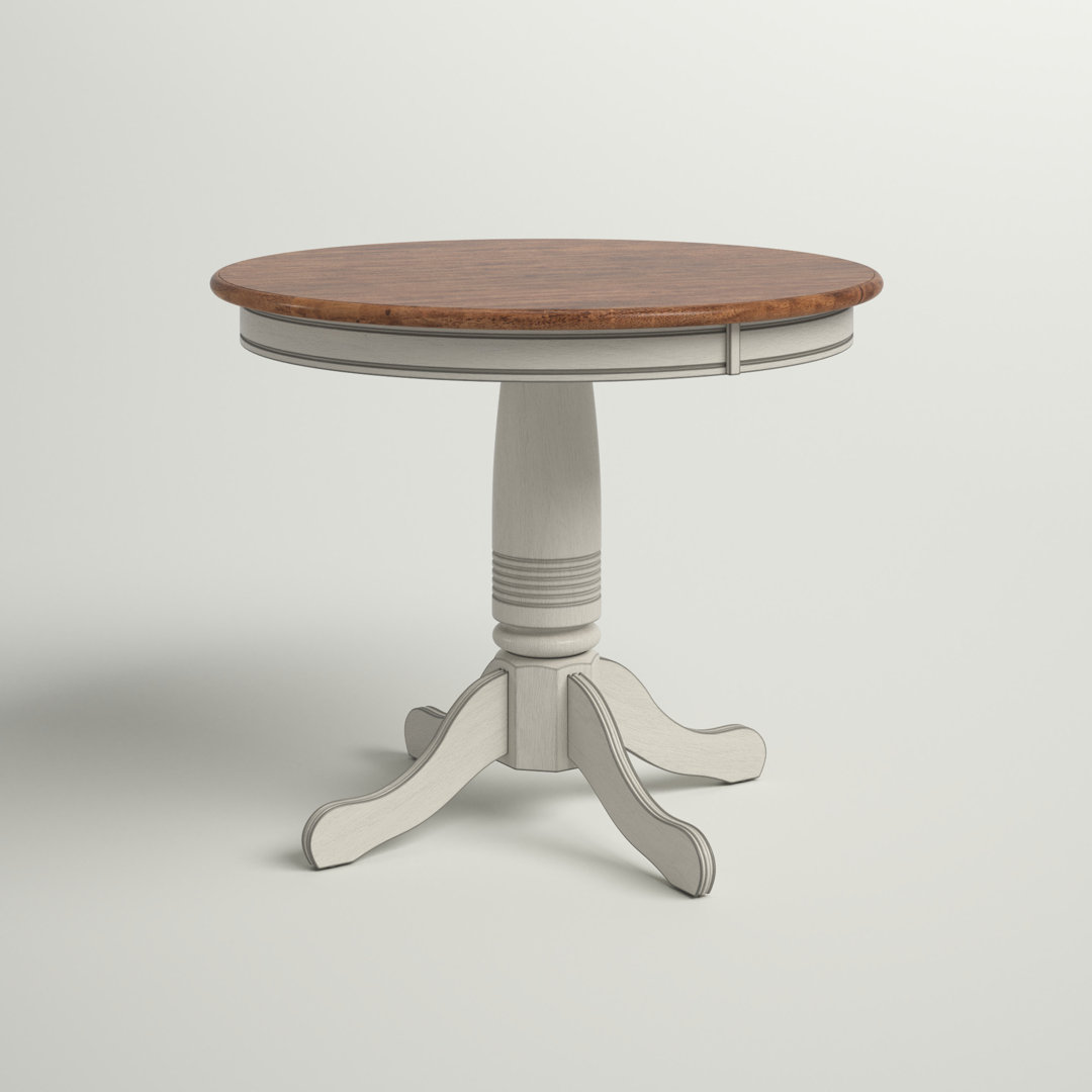 Martello Round Solid Wood Dining Table Three Posts™