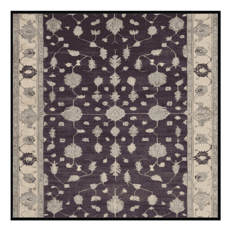 Tapis noir surteint lavable à la machine, Carré 7 pi