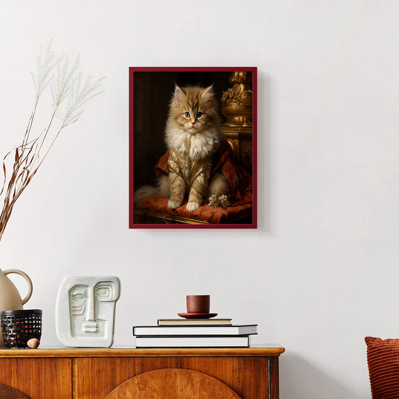 ANIMALS Series CLV - reproduction encadrée de qualité supérieure - prête à être accrochée - aucun clou requis, Rouge