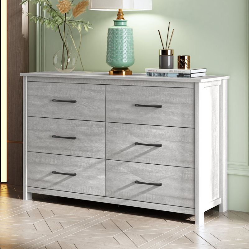 Allysyn 6 Drawer Dresser, Dusty Gray Oak