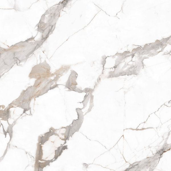 48'' x 48'' Porcelain Marble Look Wall & Floor Matt White Tile Calacatta Carrara