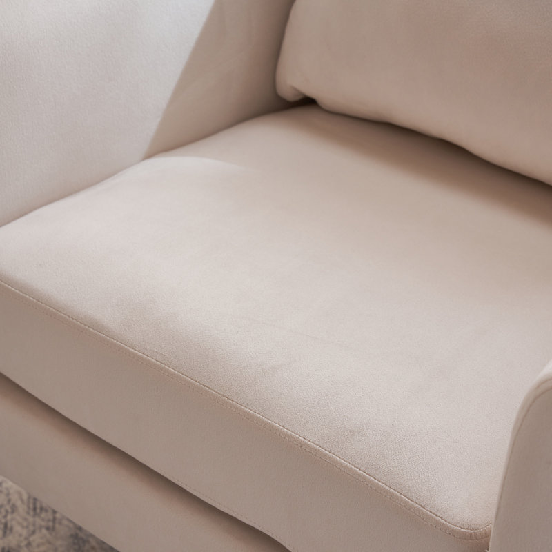 Fauteuil Azoriah, Velours beige