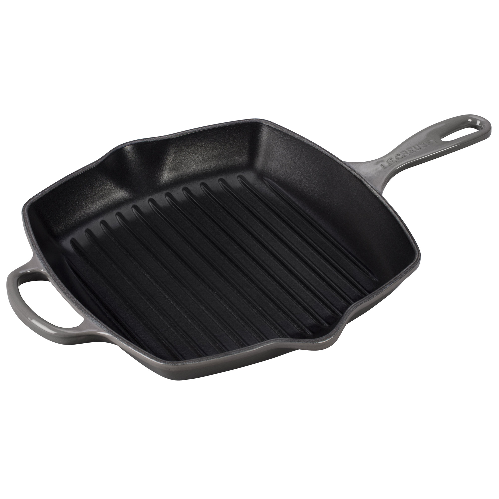Le Creuset Enameled Cast Iron Signature 10.25" Square Skillet Grill, Oyster
