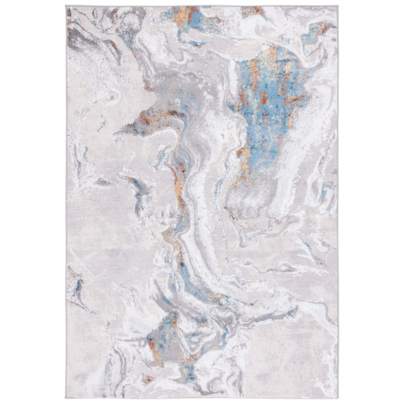 Tapis abstrait Amelia Performance, Rectangle 4 pi 5 po x 6 pi 5 po