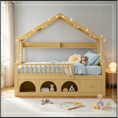 Cadre simple Kaiser avec toit, lumière DEL, barrières de sécurité, tiroirs de rangement et casier