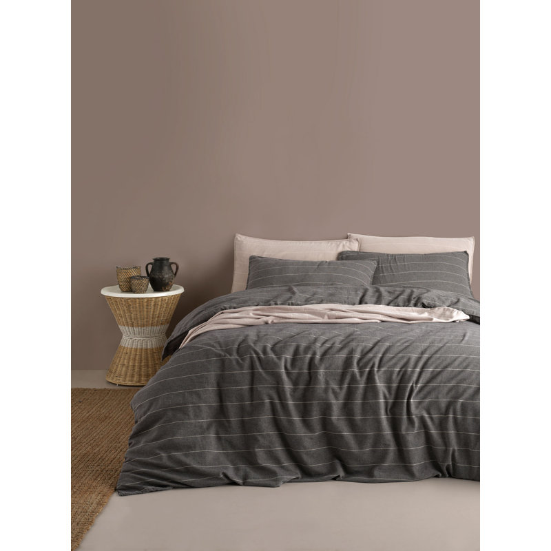 Ensemble de housse de couette en coton Burgandie