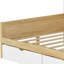 Lit de jour simple en L avec options de rangement - blanc naturel fonctionnel