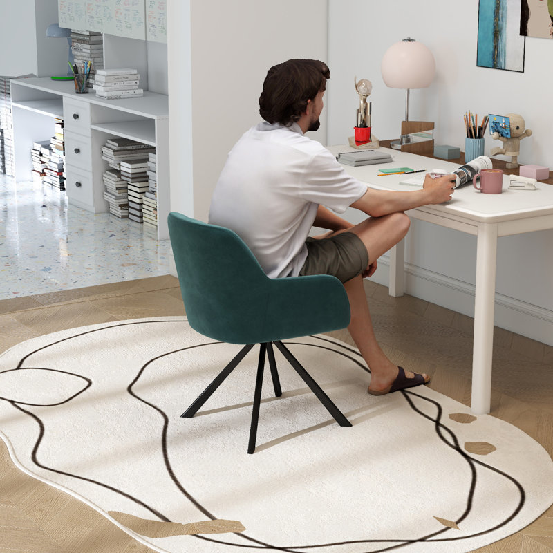 Chaises de bureau pivotantes Comfy, Velours vert