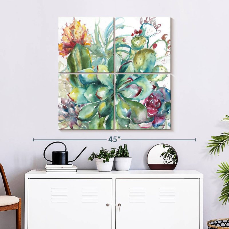 Aquarelle Harnek Succulent Garden I, H 32 po x l 32 po