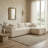 Linen Fabric Sectional Sofa Self-Expanding Instant Setup, 3-Seat L-Shaped Couch With Chaise For Living Room, Beige/Black/Gray-597638727