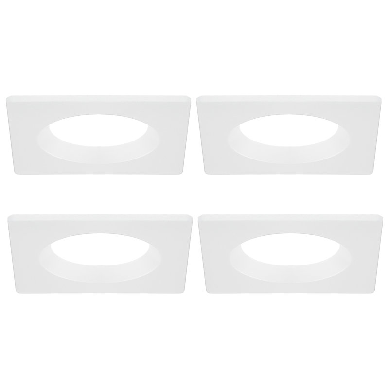 Garniture encastrée rectangulaire 4 po, Blanc