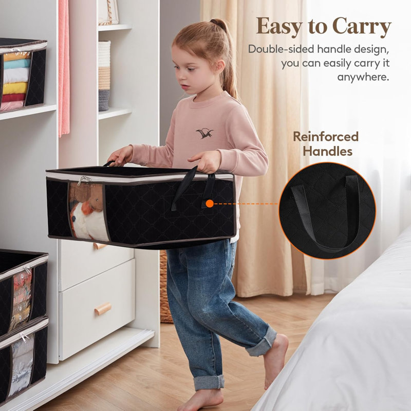 Brayden Studio Fabric Storage Bag, Black