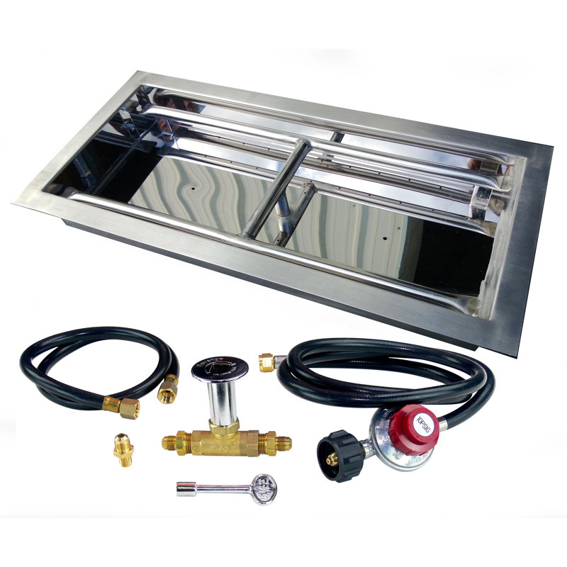 3'' Stainless Steel Fire Pit Accessory, 24" H x 10" W x 3" D