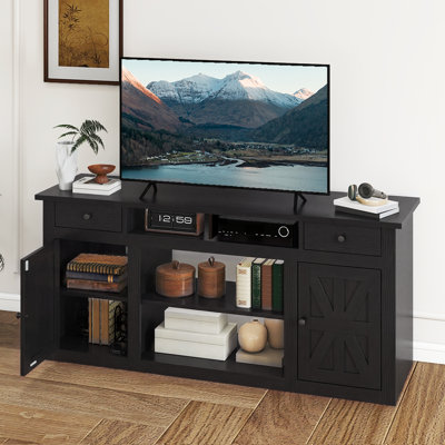 Kavita Vintage Style Media Console TV Console Media Centre With Drawers and Charging Station