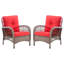 Chaises d'extérieur 2 pièces en osier avec coussins PE-234779478