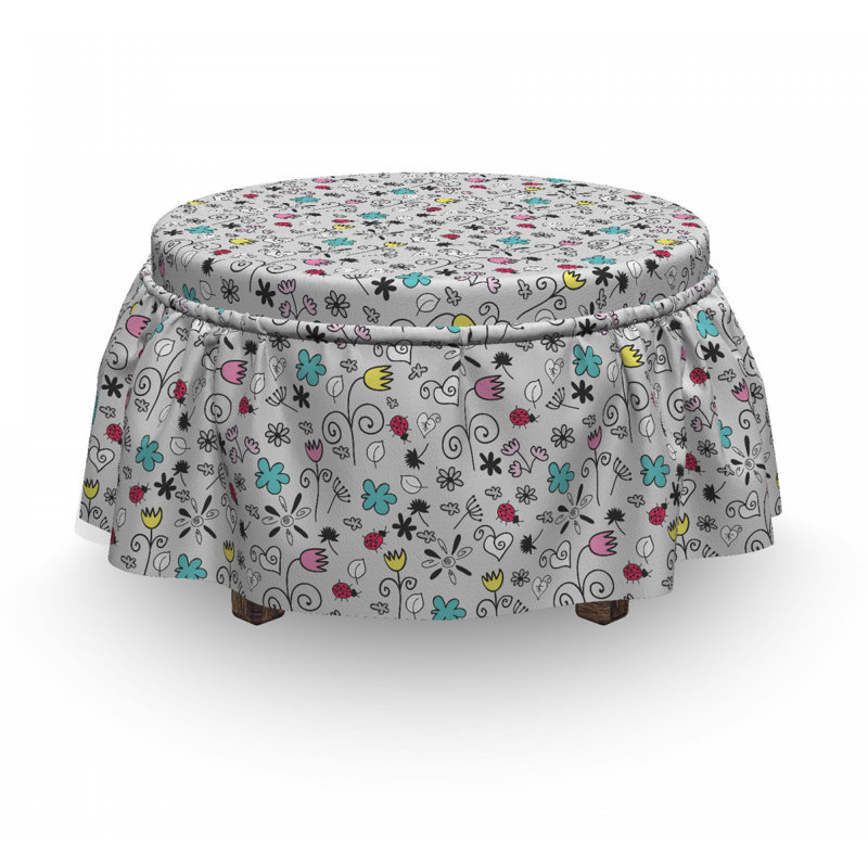 Housse pour repose-pieds doodle natural elements