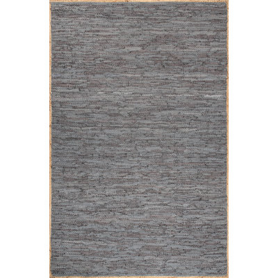 Tapis gris tissé à plat à la main Edolie