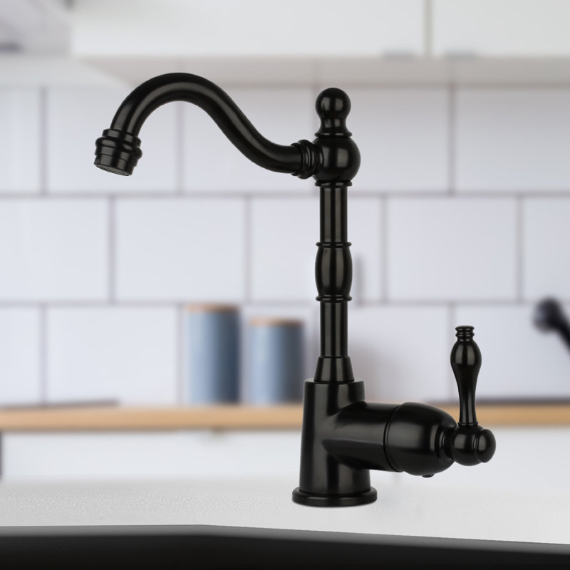 One-Handle Widespread Kitchen Bar Faucet, Matte Black