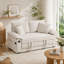 58 inch 3-in-1 Upholstered Futon Sofa Convertible Floor Sofa bed,Foldable Tufted Loveseat with Pull Out Sleeper Couch Bed-1713696249