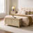 39.4" Bohemian-Inspired Rattan Bench, Multi-Functional With Hidden Storage-447634198-448711486