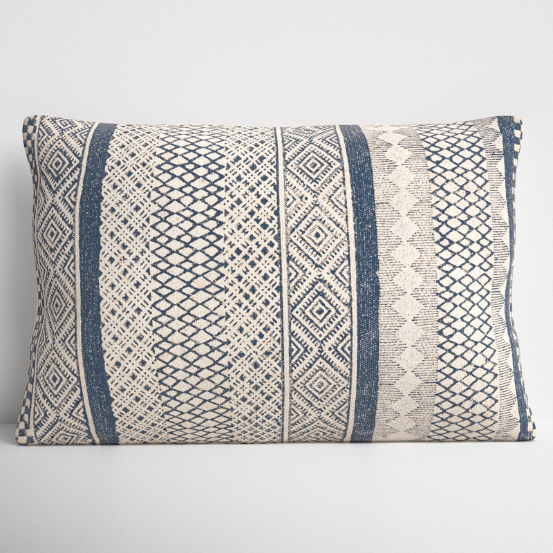 Zetta Rectangular Cotton, Beige/Denim, Polyester/Polyfill