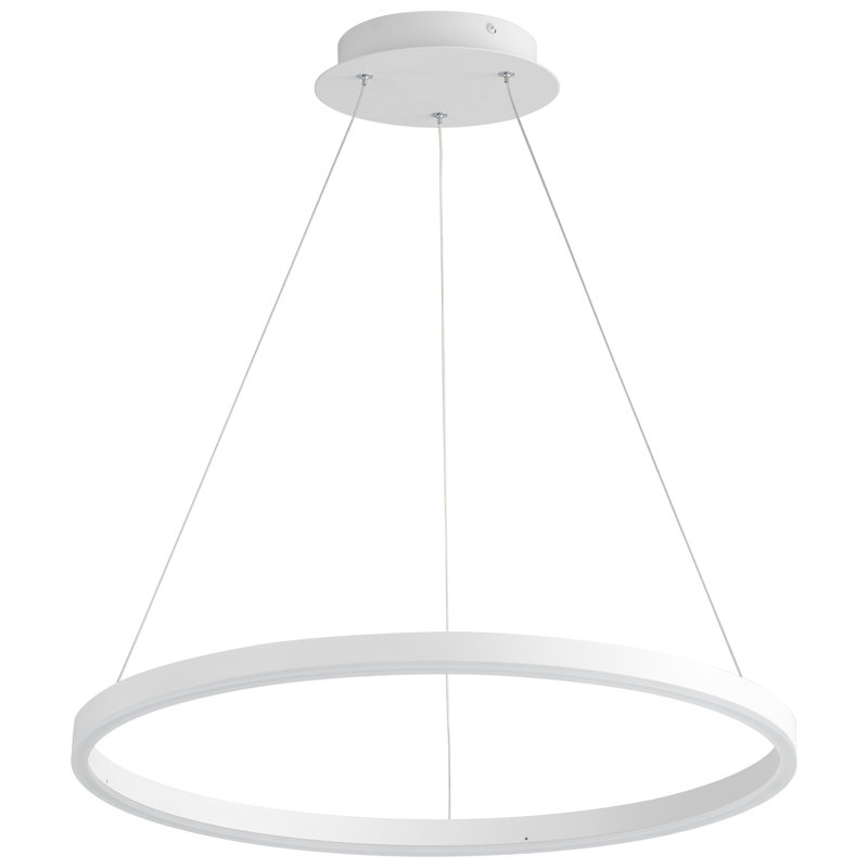 Lustre géométrique unique à 1 lumière Amaru, Blanc, H 97,25 po x l 23,5 po x P 23,5 po