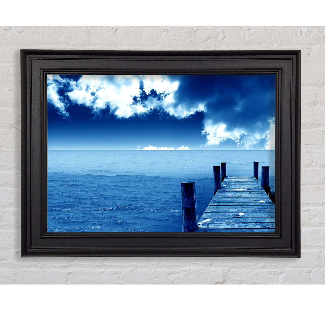 Blue Docks Clouds Gerahmter Druck Wandkunst