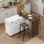 Mobile Kitchen Island With Extendable Dining Table, Trash Storage Cabinet, 3-tier Pull-out Spice Rack And Whee-189344985