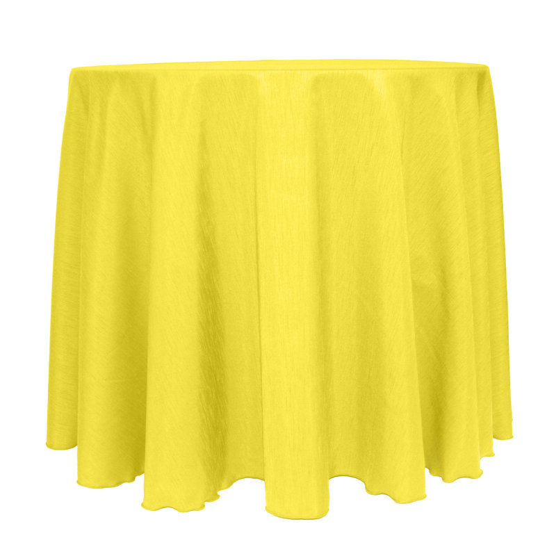 Solid Color Round Tablecloth, 114" x 114", Lemon, 3 Pack