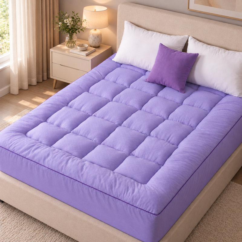 Surmatelas moelleux de 4 po pour dortoir et université, surmatelas respirant rafraîchissant avec sangles élastiques, certifié OEKO-TEX®