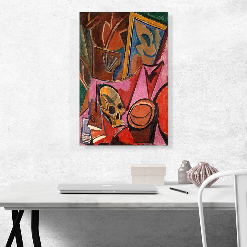 "Composition with Skull 1908" par Pablo Picasso, reproduction d'art sur toile tendue, H 26 po x l 18 po x P 0,75 po