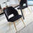Open Back Dining Chairs, Velvet, Golden Leg-948641798