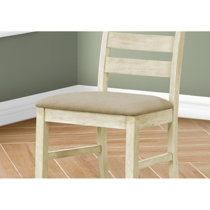 Dining Chair, 38" Height, Dining Room, Kitchen, Set Of 2, Side, Upholstered,Transitional, Antique White, Beige