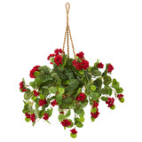 Geranium Hanging Basket Arrangement in Basket