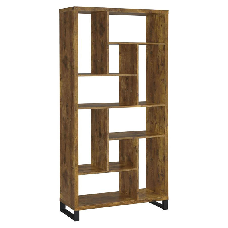 Antique Nutmeg 6-Tier Rectangular Bookcase