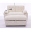 Fauteuil de loisir, fauteuil inclinable double, dossier réglable manuellement, accoudoirs rembourrés, port de charge USB latéral et support pour téléphone, livré avec un repose-pieds de rangement assorti-831470751