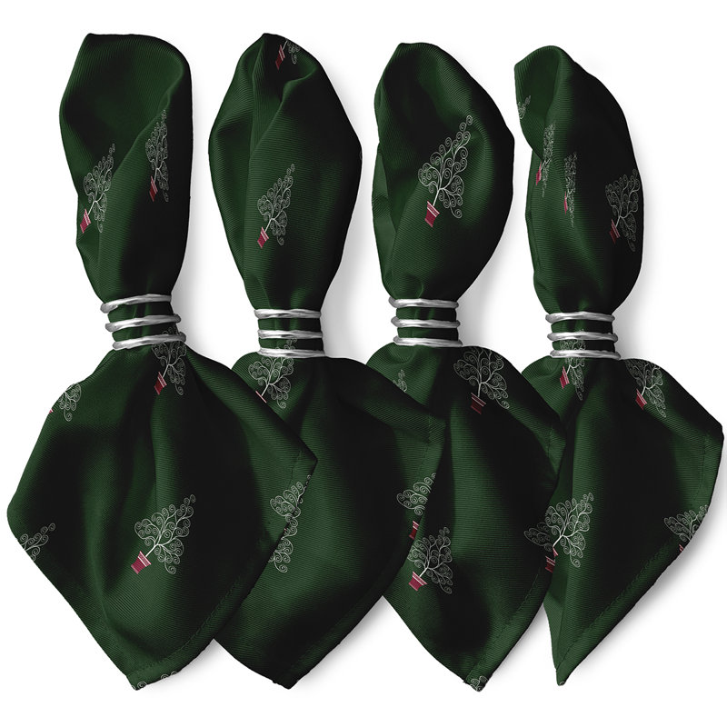 Chamise Polyester Patterned Napkins, Green