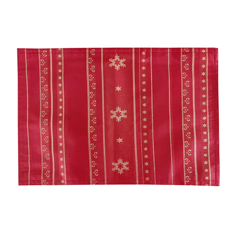 Red Metallic Snowflake Holiday Table Runner, 19" x 13"