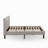 Platform Full Size Bed - Mist Beige Linen Fabric Upholstered Bed Headboard with Button Tufted Trim Design - Black Legs-71011487-130382341