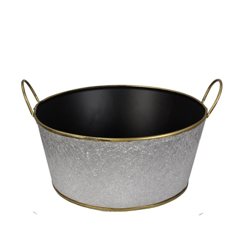 Pot à fleurs en étain Jacinto, Argent