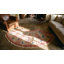 Tapis ovale ovale en laine noué à la main rose / saumon rose des années 1920